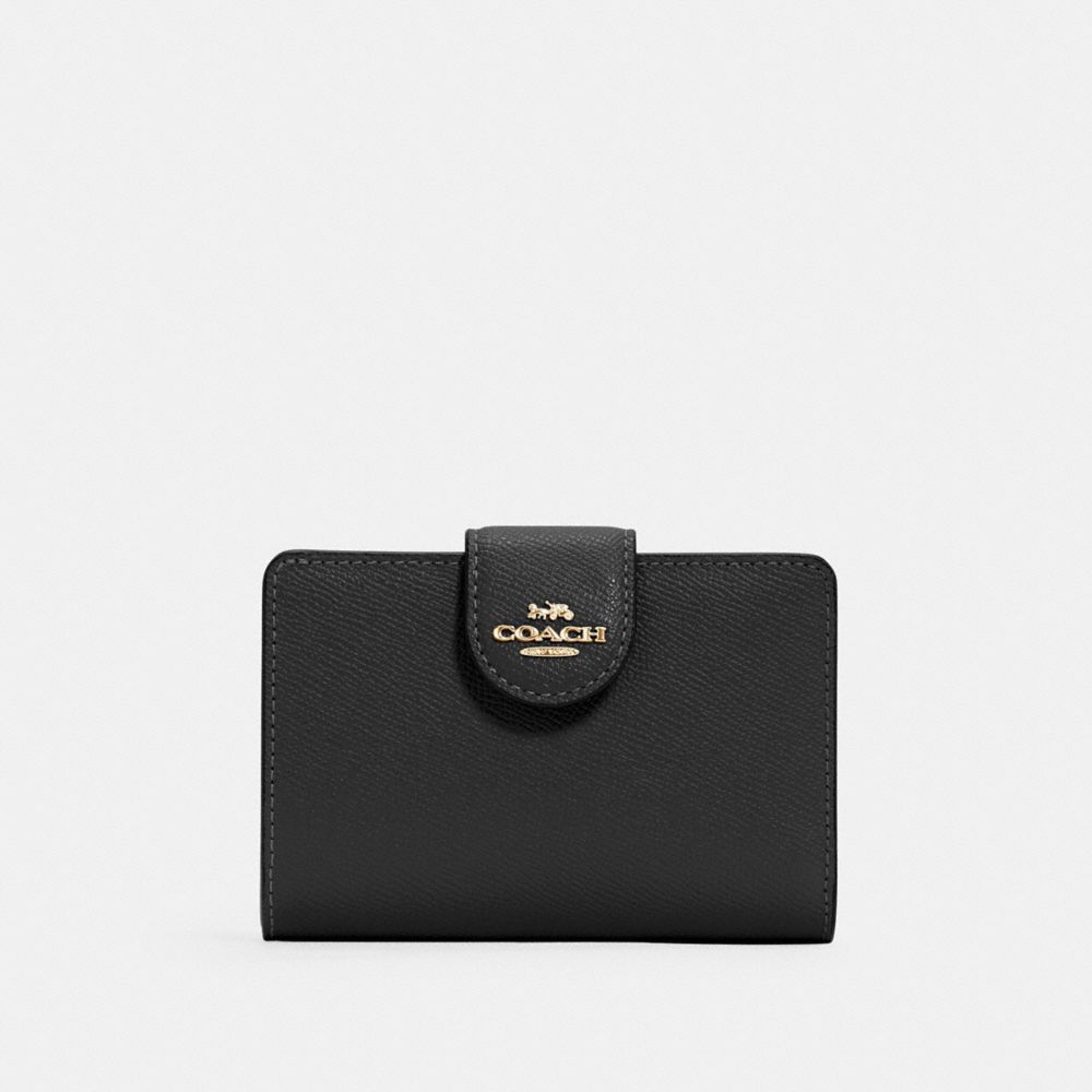 Coach Medium Corner Zip Wallet Gold Black