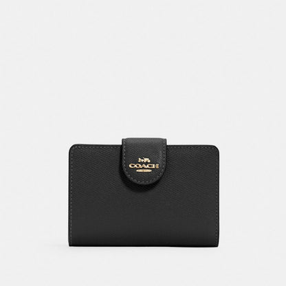 Coach Medium Corner Zip Wallet Gold Black