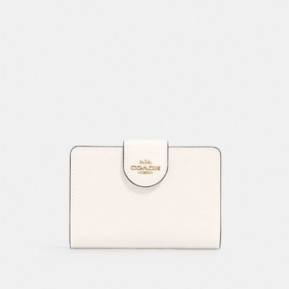 Coach Medium Corner Zip Wallet Gold Chalk