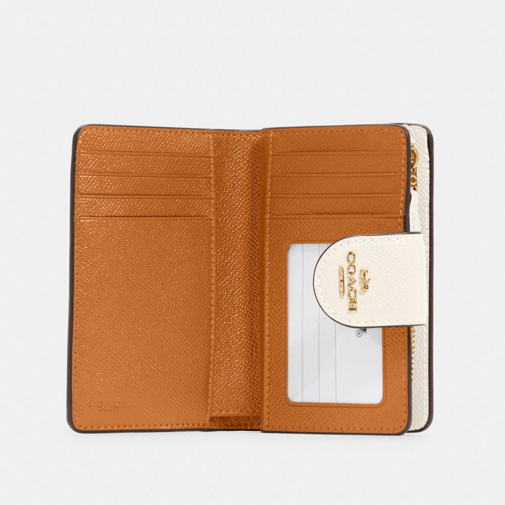 Coach Medium Corner Zip Wallet Gold Chalk