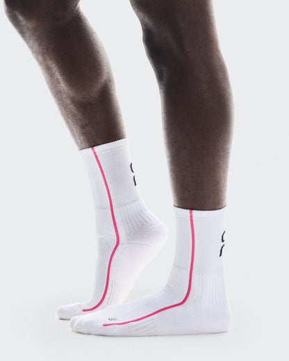 On Court Sock High White | Pink