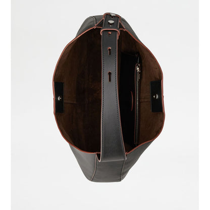 Tods Di Bag Hobo In Leather Medium Black