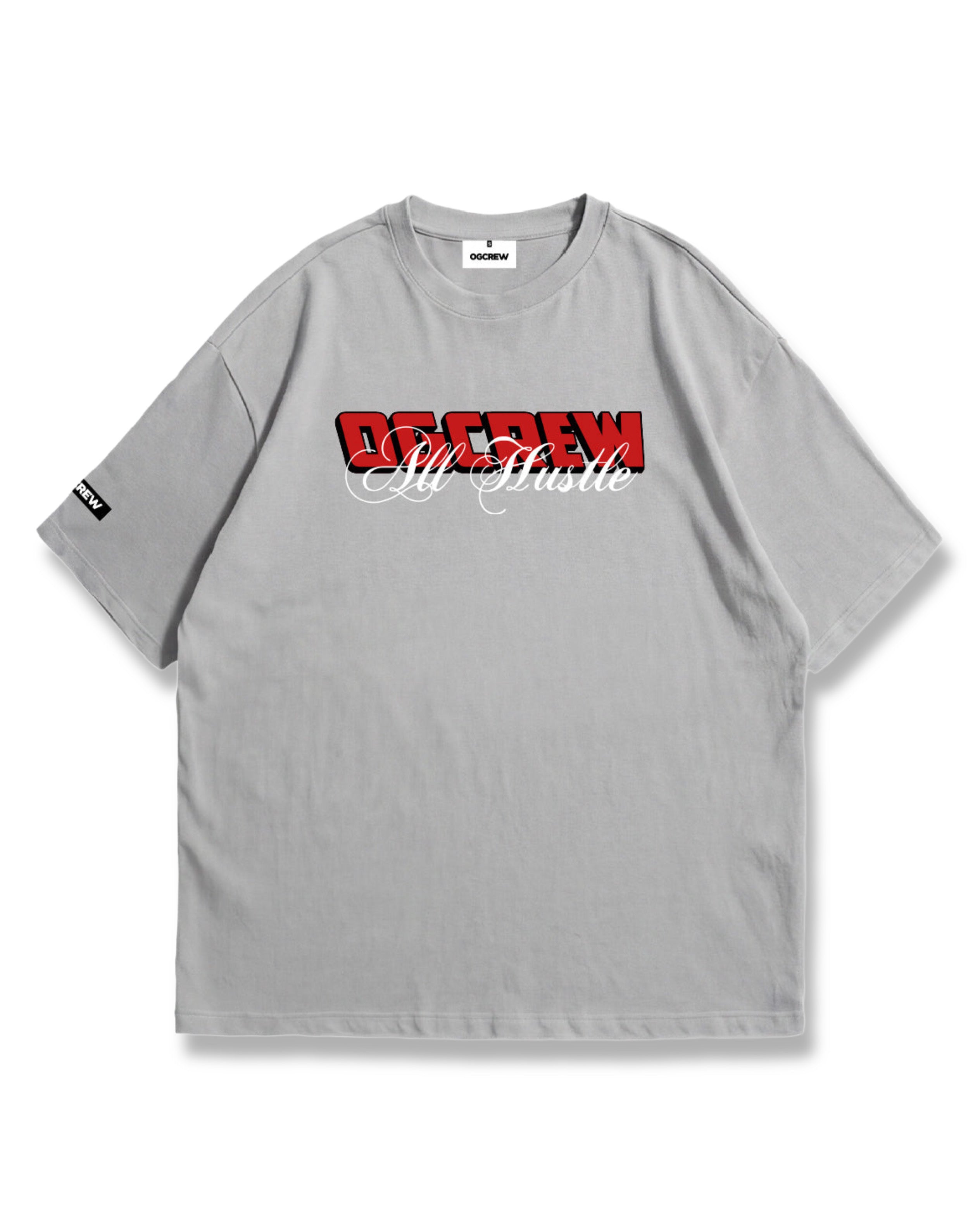 LIGHT GREY ALL HUSTLE NO LUCK T-SHIRT