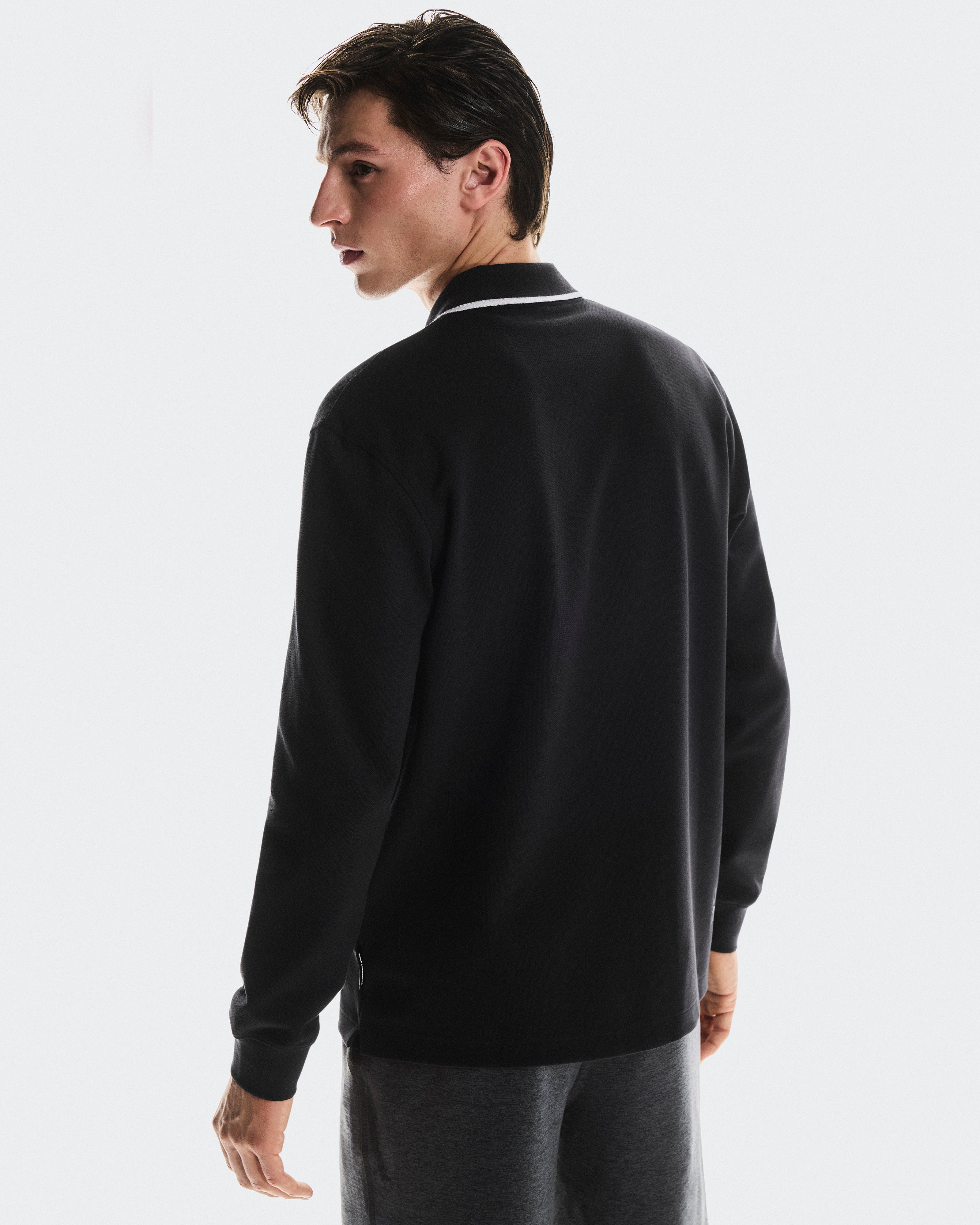 On Courtside Long-T Polo Black