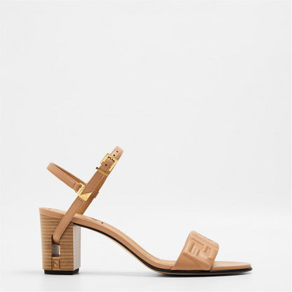  65mm Delfina Sandals Dark Honey