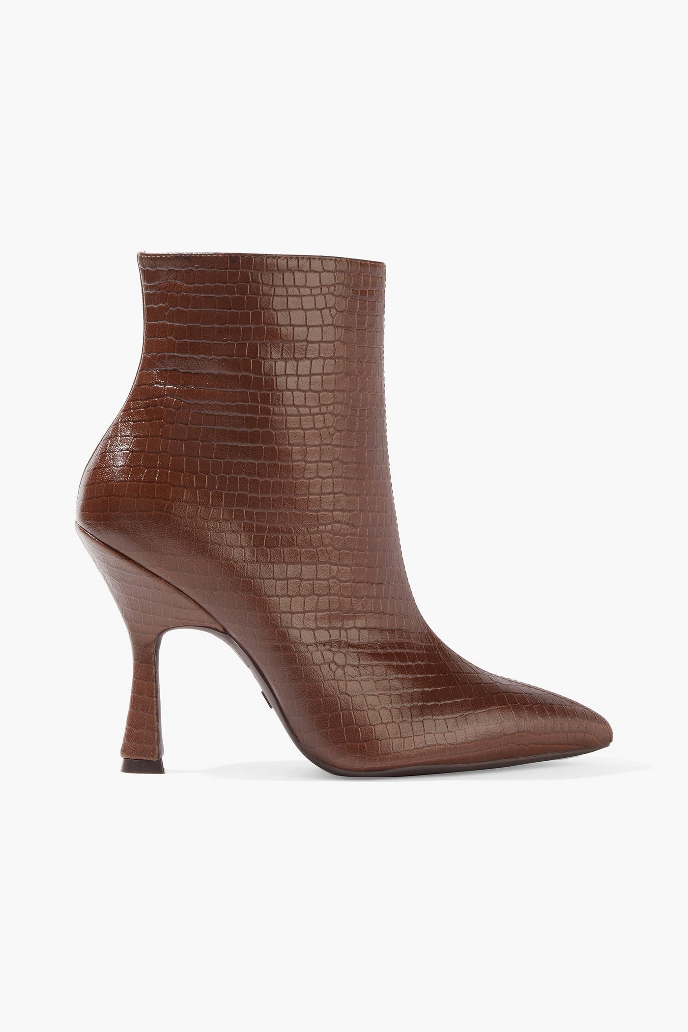 Stuart Weitzman Melena Croc-Effect Leather Ankle Boots Brown Women's