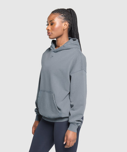 Women's Gymshark Gslc Graphic Oversized Hoodie   Iron Blue