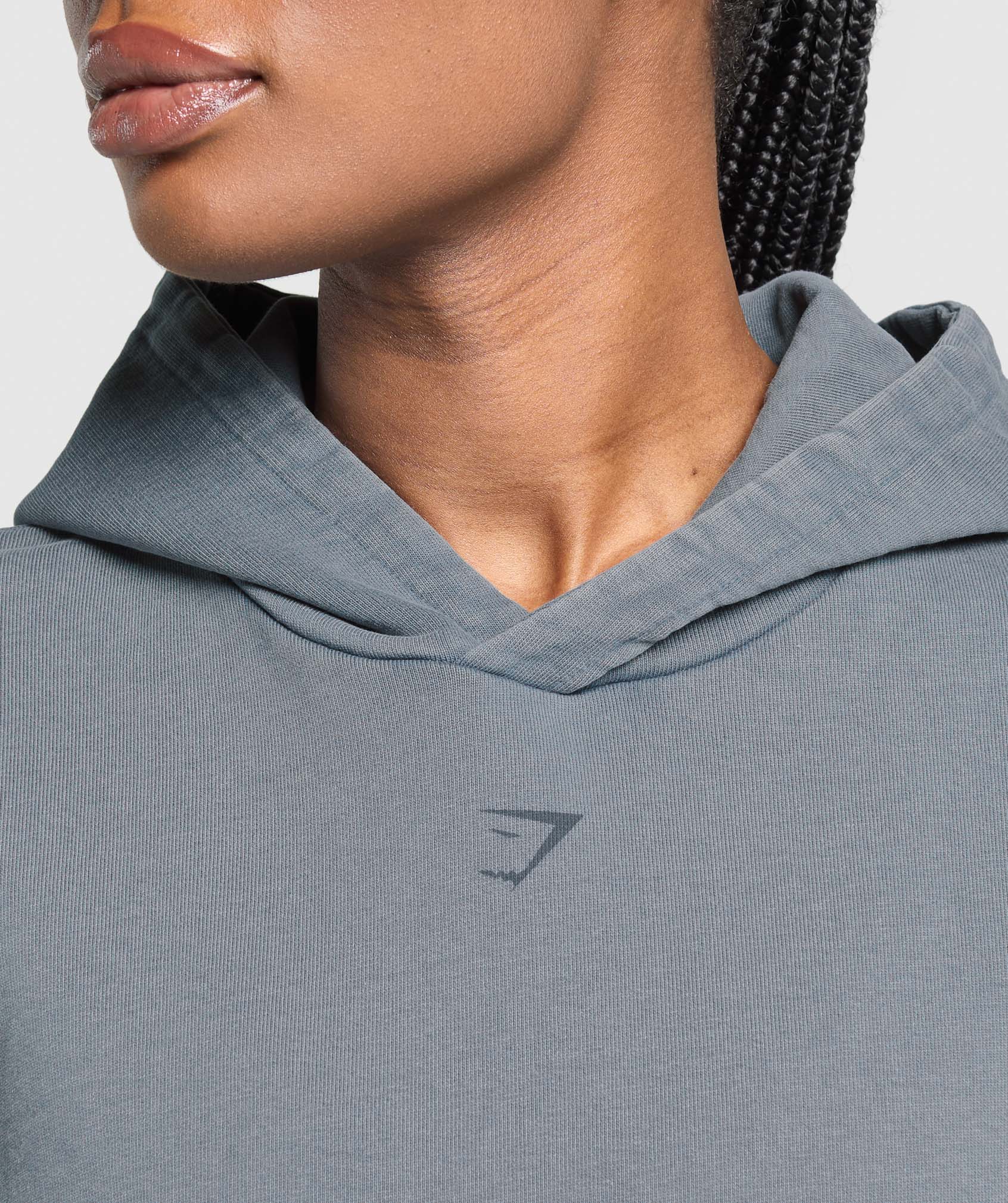 Women's Gymshark Gslc Graphic Oversized Hoodie   Iron Blue