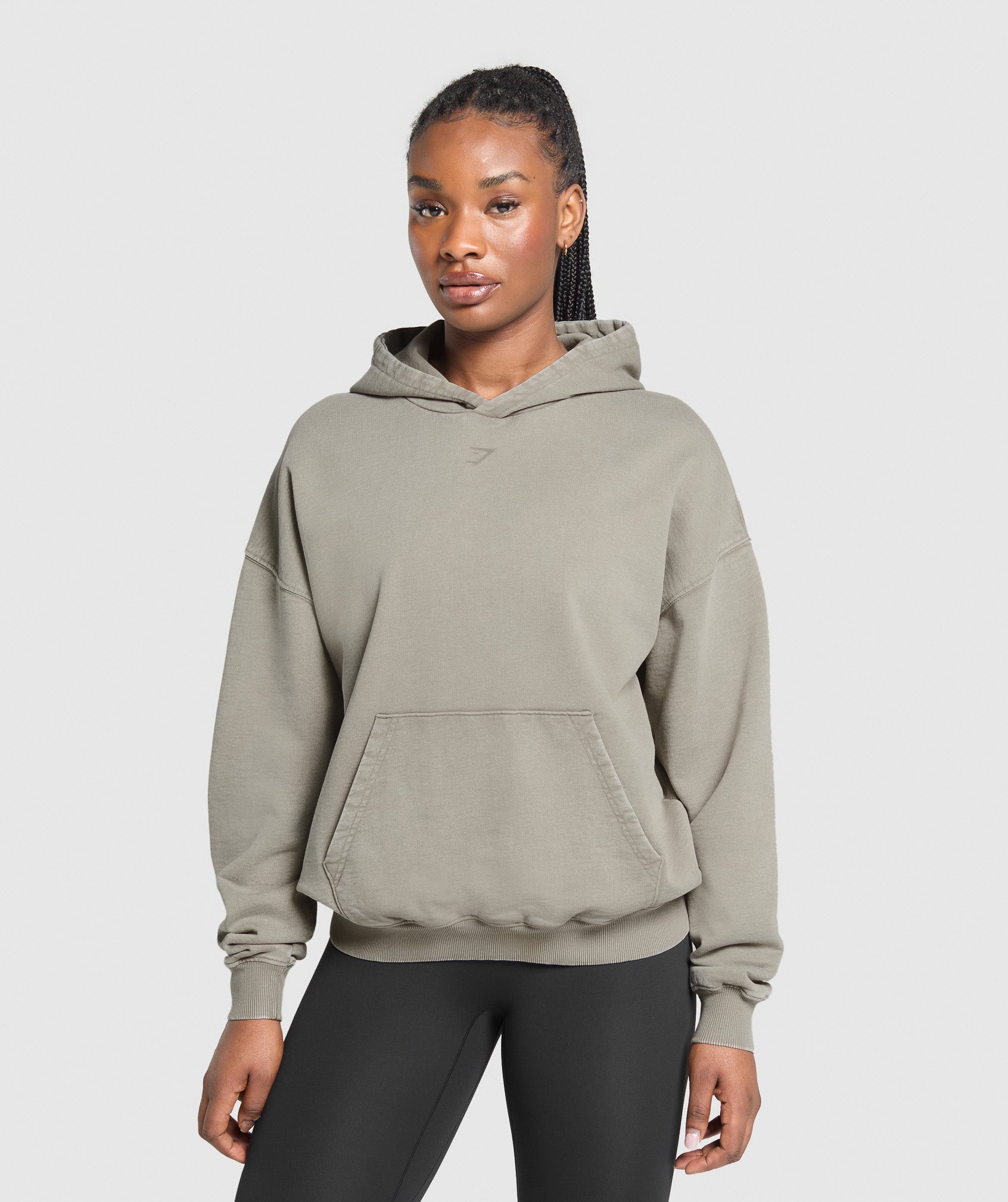 Women's Gymshark Gslc Graphic Oversized Hoodie Linen Brown