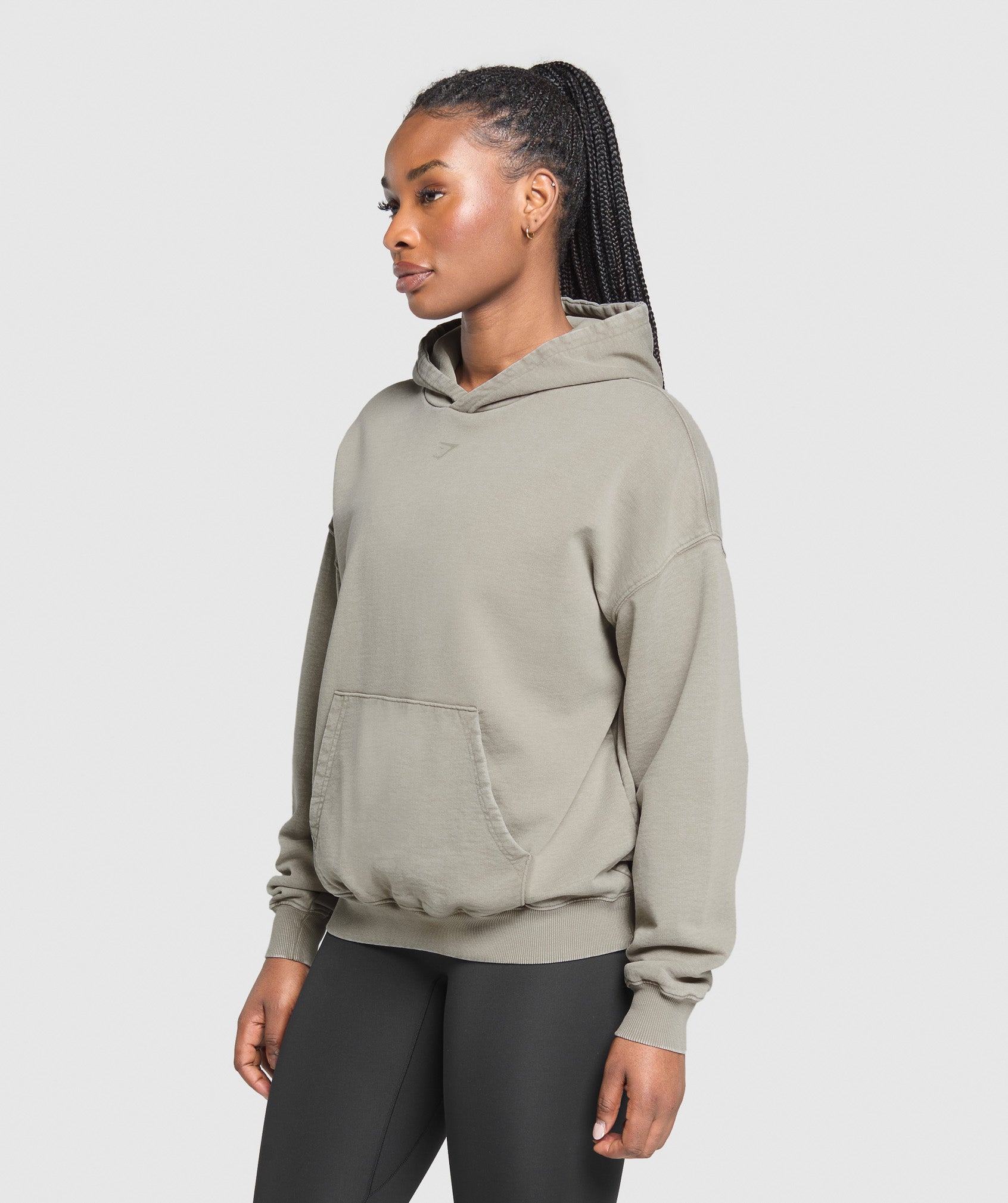 Women's Gymshark Gslc Graphic Oversized Hoodie Linen Brown