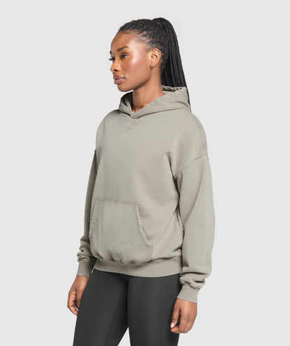 Women's Gymshark Gslc Graphic Oversized Hoodie Linen Brown