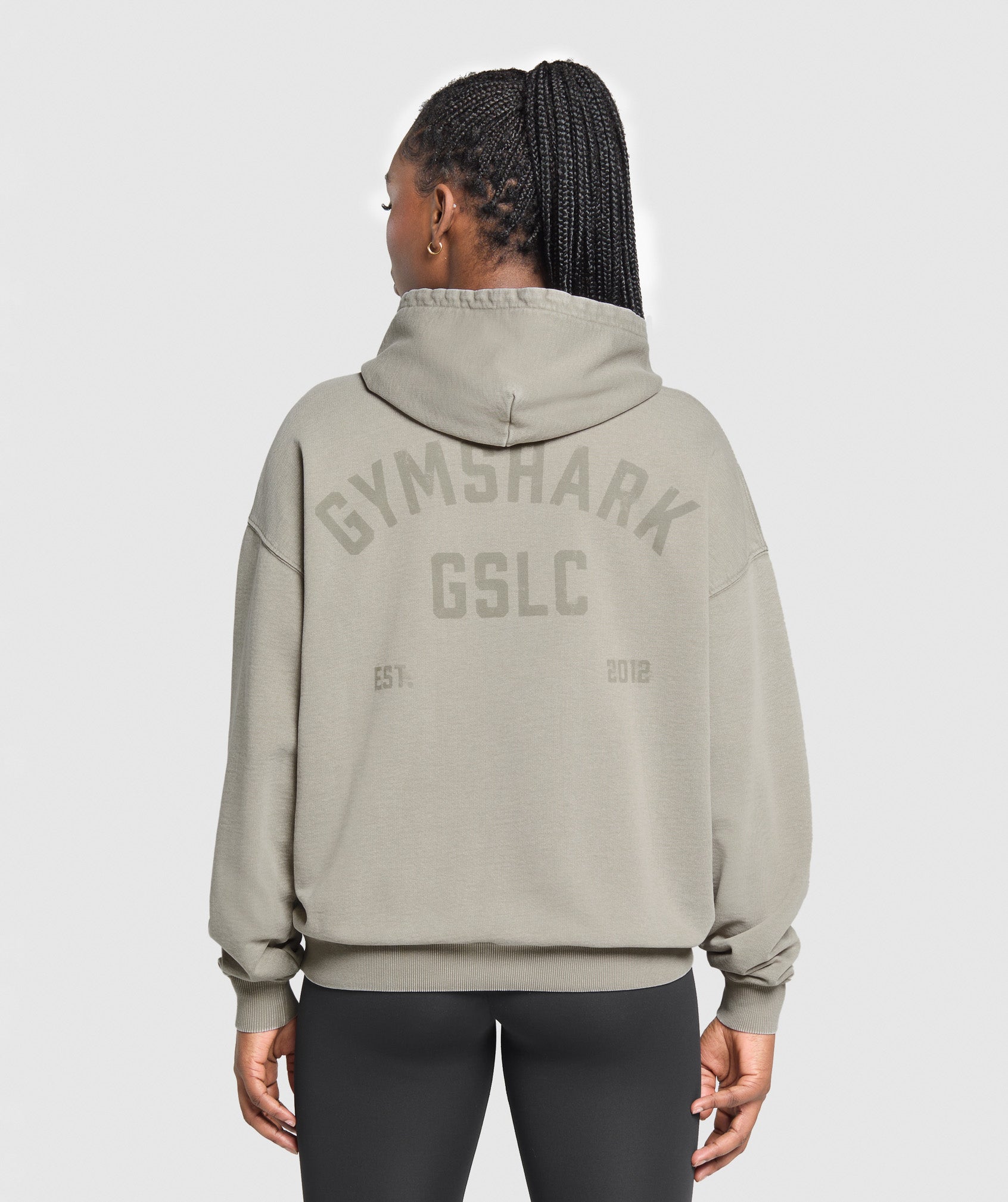 Women's Gymshark Gslc Graphic Oversized Hoodie Linen Brown