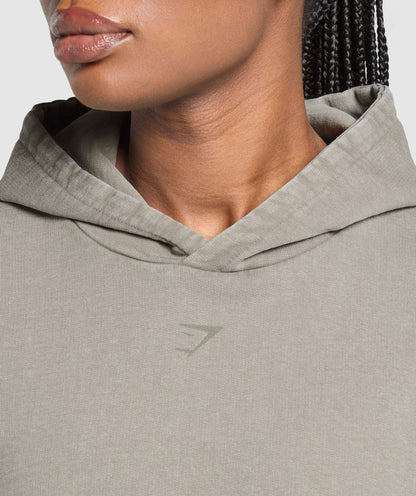 Women's Gymshark Gslc Graphic Oversized Hoodie Linen Brown