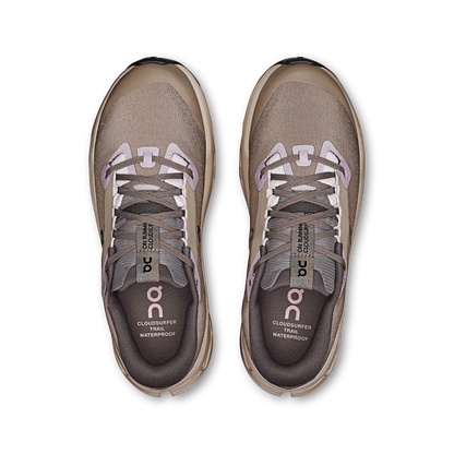 on running cloudsurfer trail 2 waterproof cinder desert (women's)