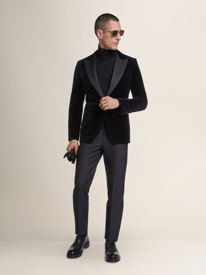 Zegna Black Cotton Evening Jacket