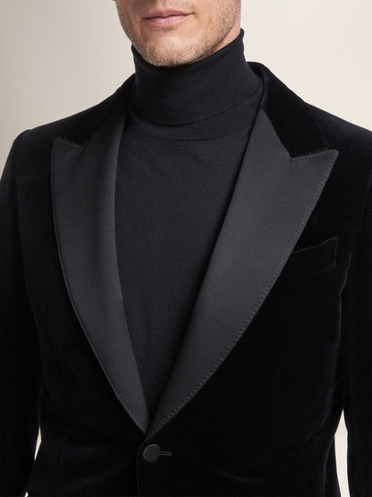 Zegna Black Cotton Evening Jacket
