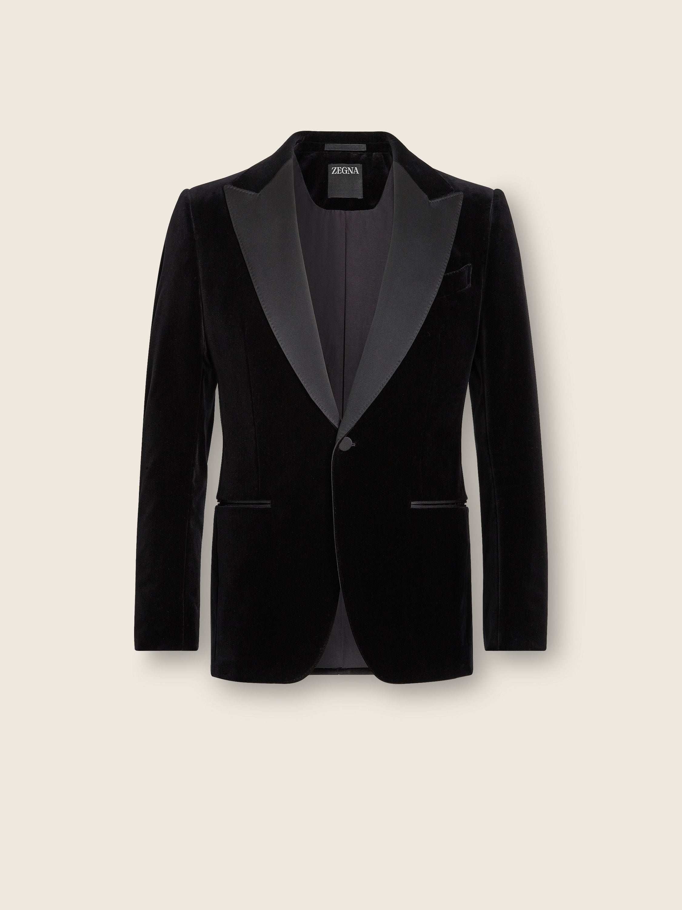 Zegna Black Cotton Evening Jacket