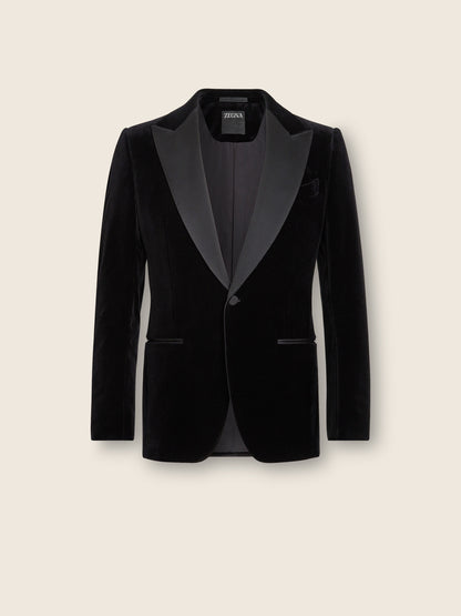 Zegna Black Cotton Evening Jacket