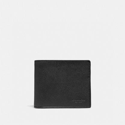 Coach ID Billfold Wallet Black Antique Nickel/Black