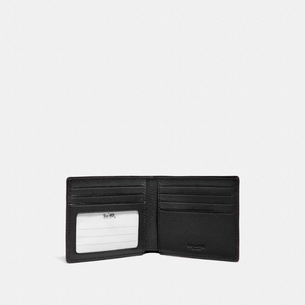 Id Billfold Wallet Pebbled Leather-Black Antique Nickel-Black Pebbled Leather-Black Antique Nickel-Black