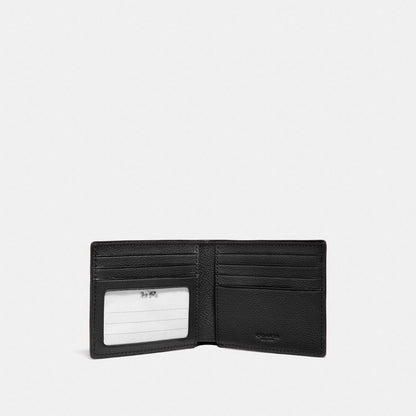 Id Billfold Wallet Pebbled Leather-Black Antique Nickel-Black Pebbled Leather-Black Antique Nickel-Black