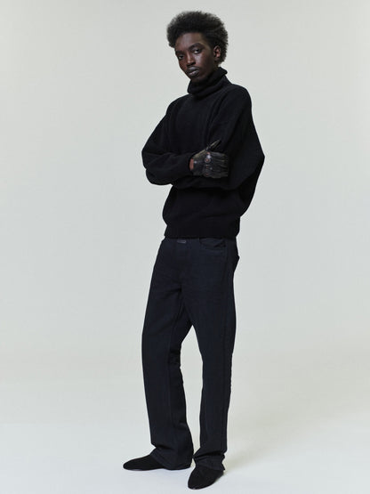 Essentials Straight 5 Pocket Jean Rinsed Black