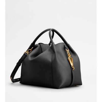 Tods Satchel In Leather Small Black