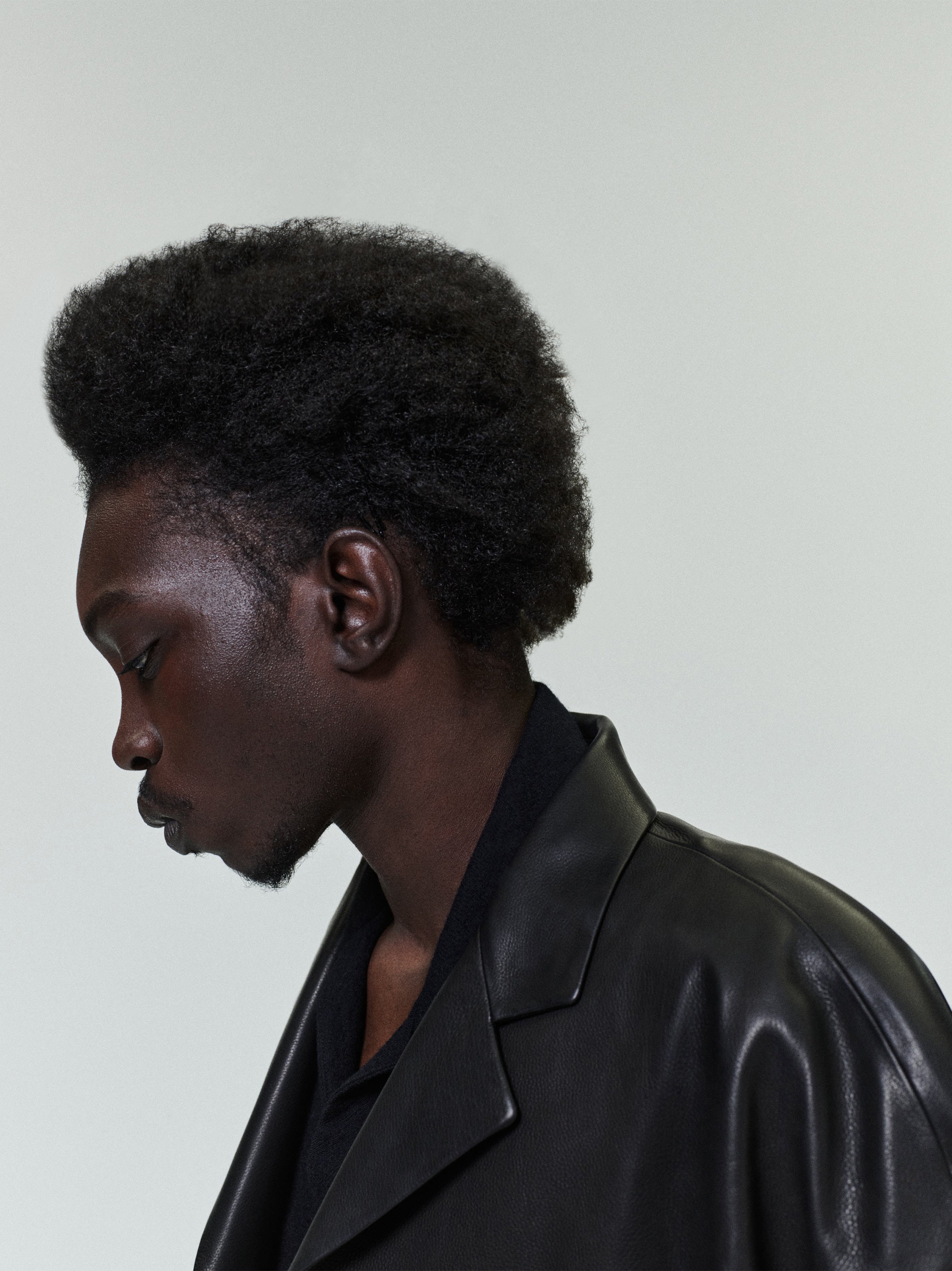 Essentials Leather Relaxed Blazer Black