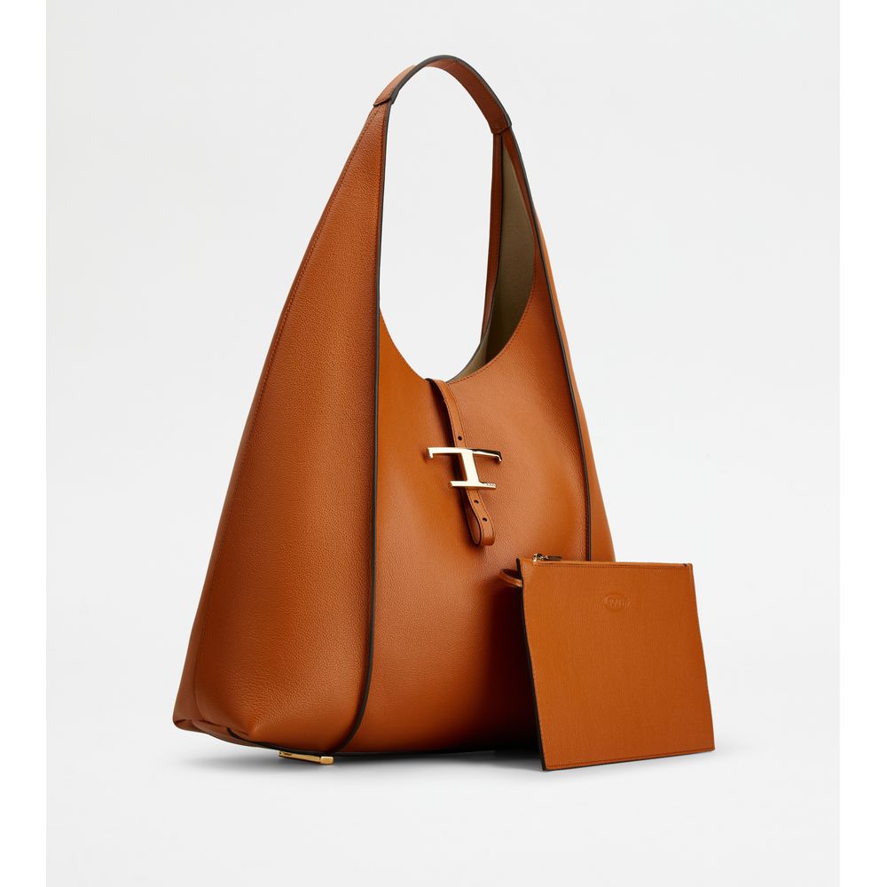 Tods T Timeless Hobo Bag In Leather Large Orange