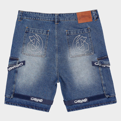 Godspeed Utility Denim Shorts (Blue / Blue)