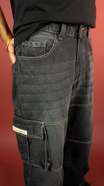 BLACK DENIM MEN'S CARGO