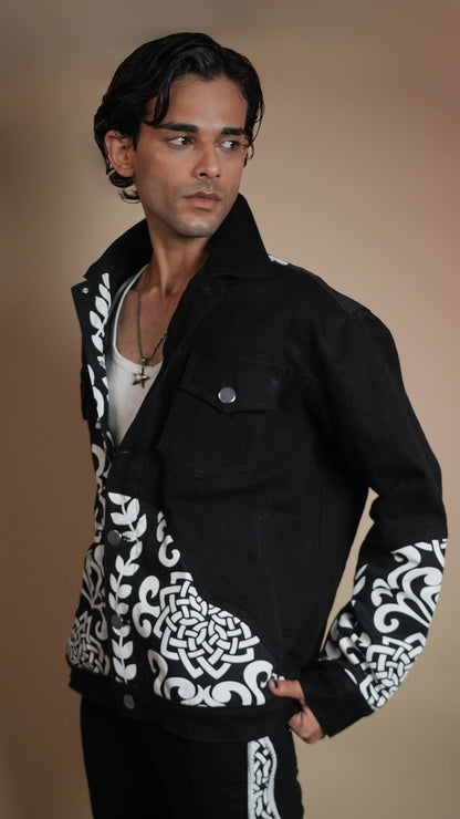 PATCHWORK DENIM BLACK MEN'S JACKET [50/50 LIMITED EDITION]