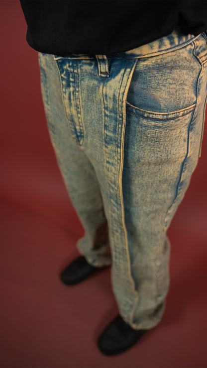 VINTAGE PLEATED DENIM MEN'S JEANS