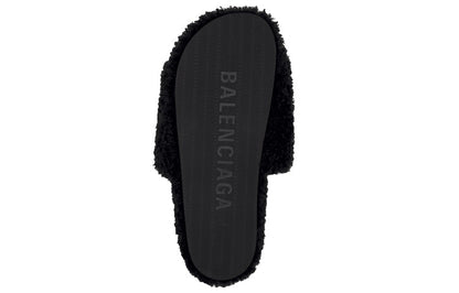 Balenciaga Furry Slide Black White (Women's)