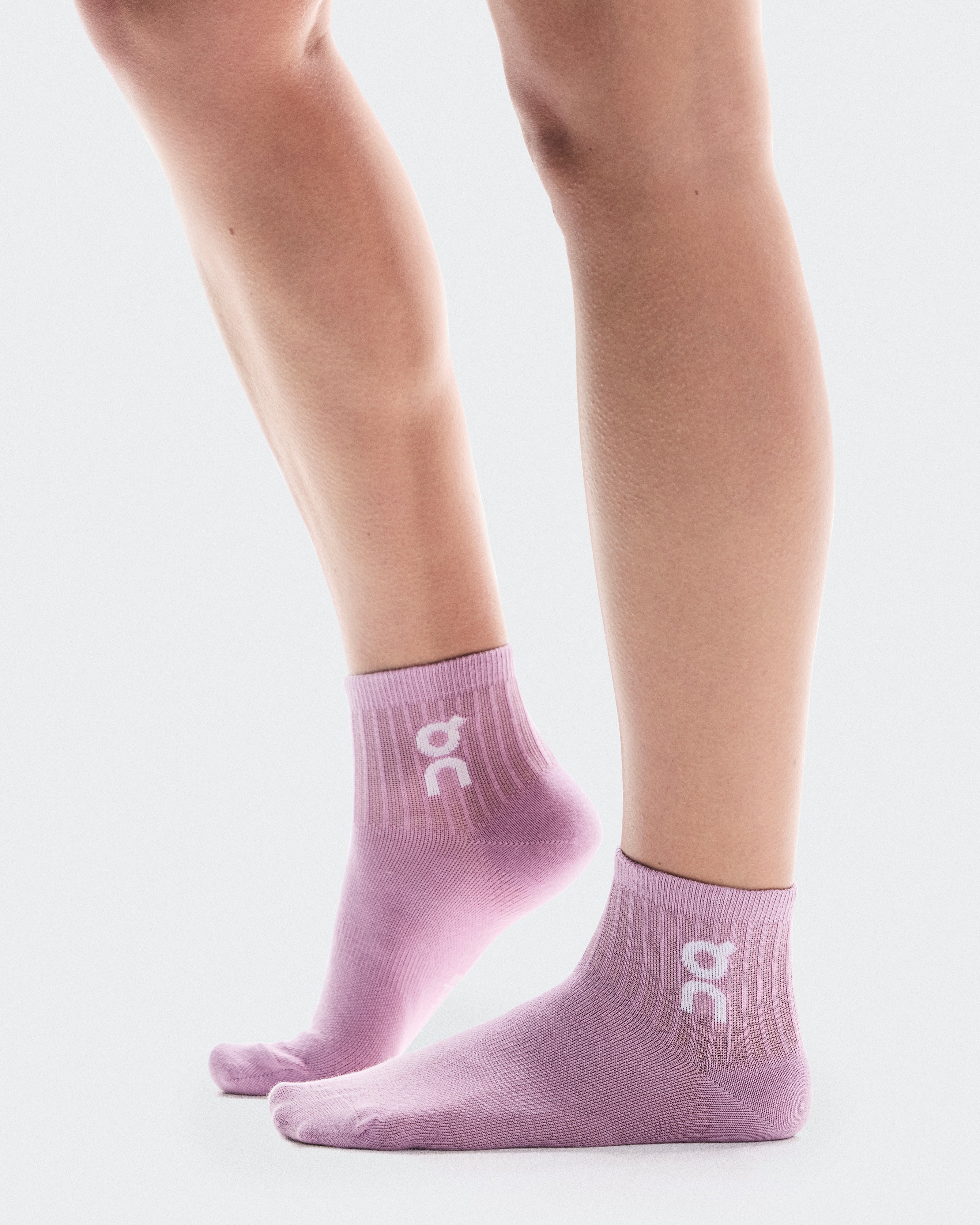 On Logo Sock Mid 3P Mauve | Lavendula