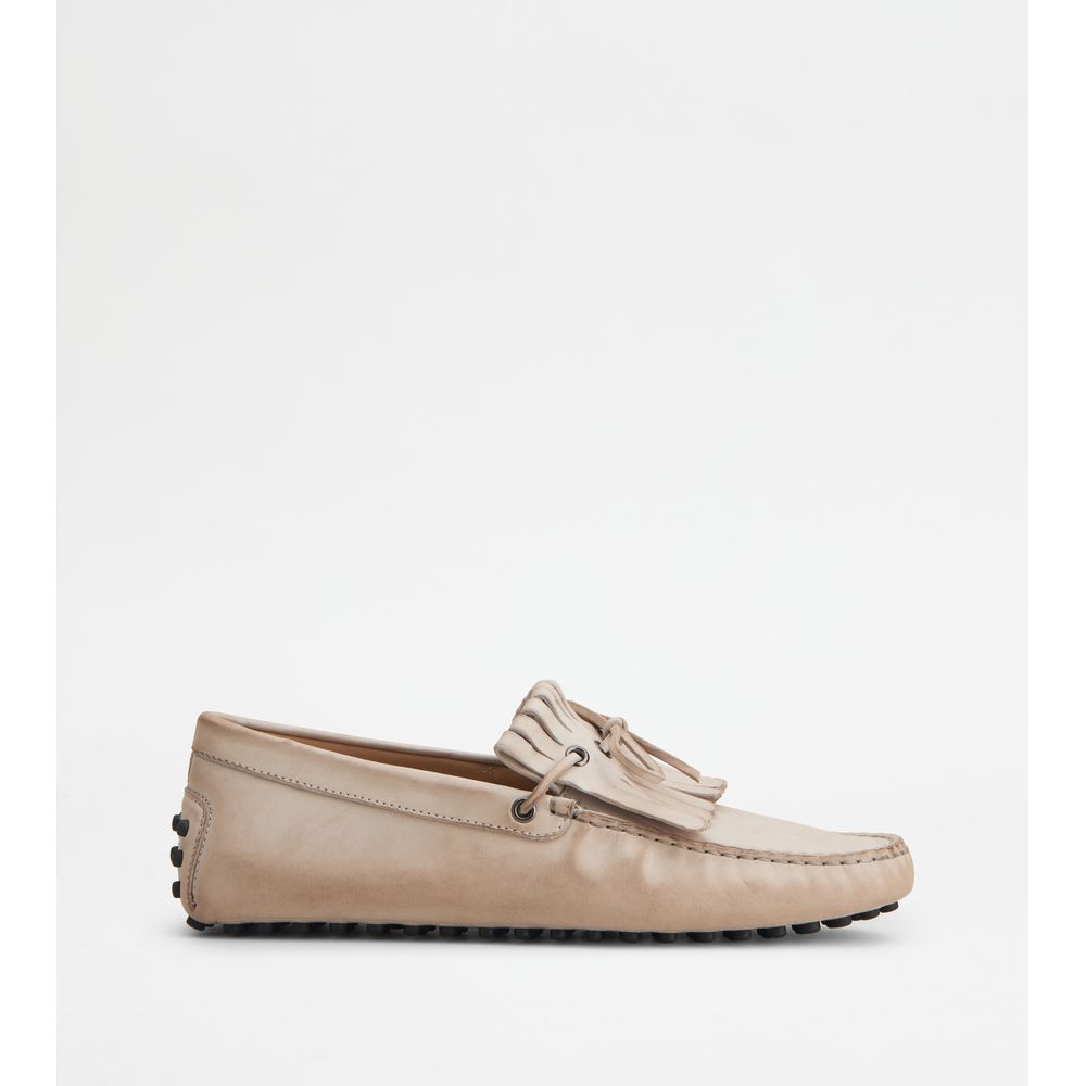 Tods Gommino Driving Shoes In Leather White Mens