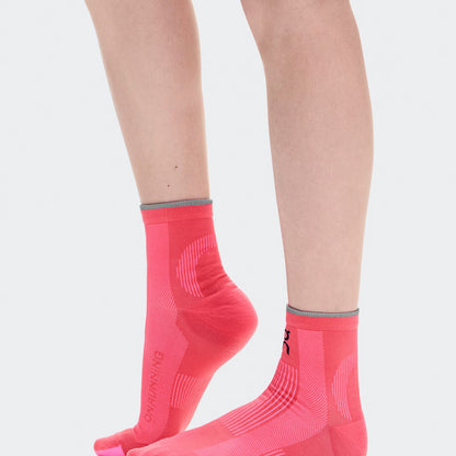 On Elite Run Sock Mid Camellia | Azalea