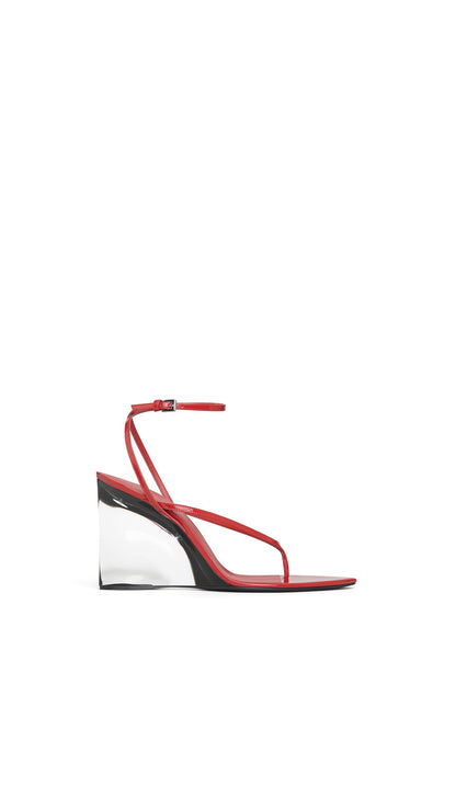 Alaïa Invisible Thong Sandals In Patent Calfskin