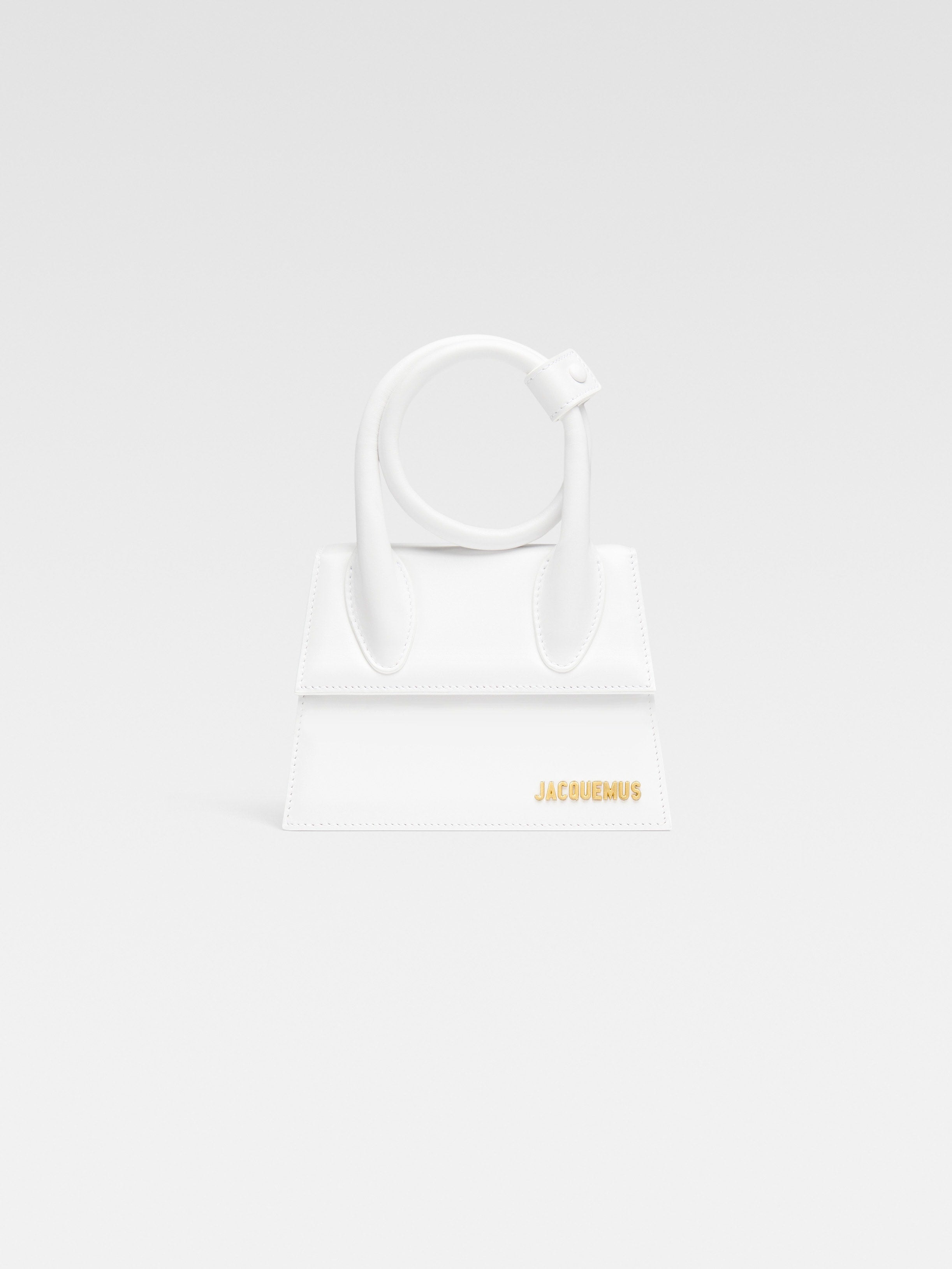 Jacquemus The Knot Chiquito Extendable Top Handle That Can Be Wrapped And Snapped Closed White
