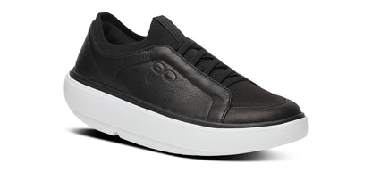 Oofos Women's Slip-On Leather Shoe White & Black