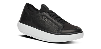 Oofos Men's Slip-On Leather Shoe White & Black