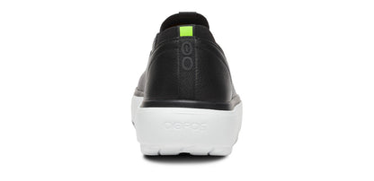 Oofos Men's Slip-On Leather Shoe White & Black