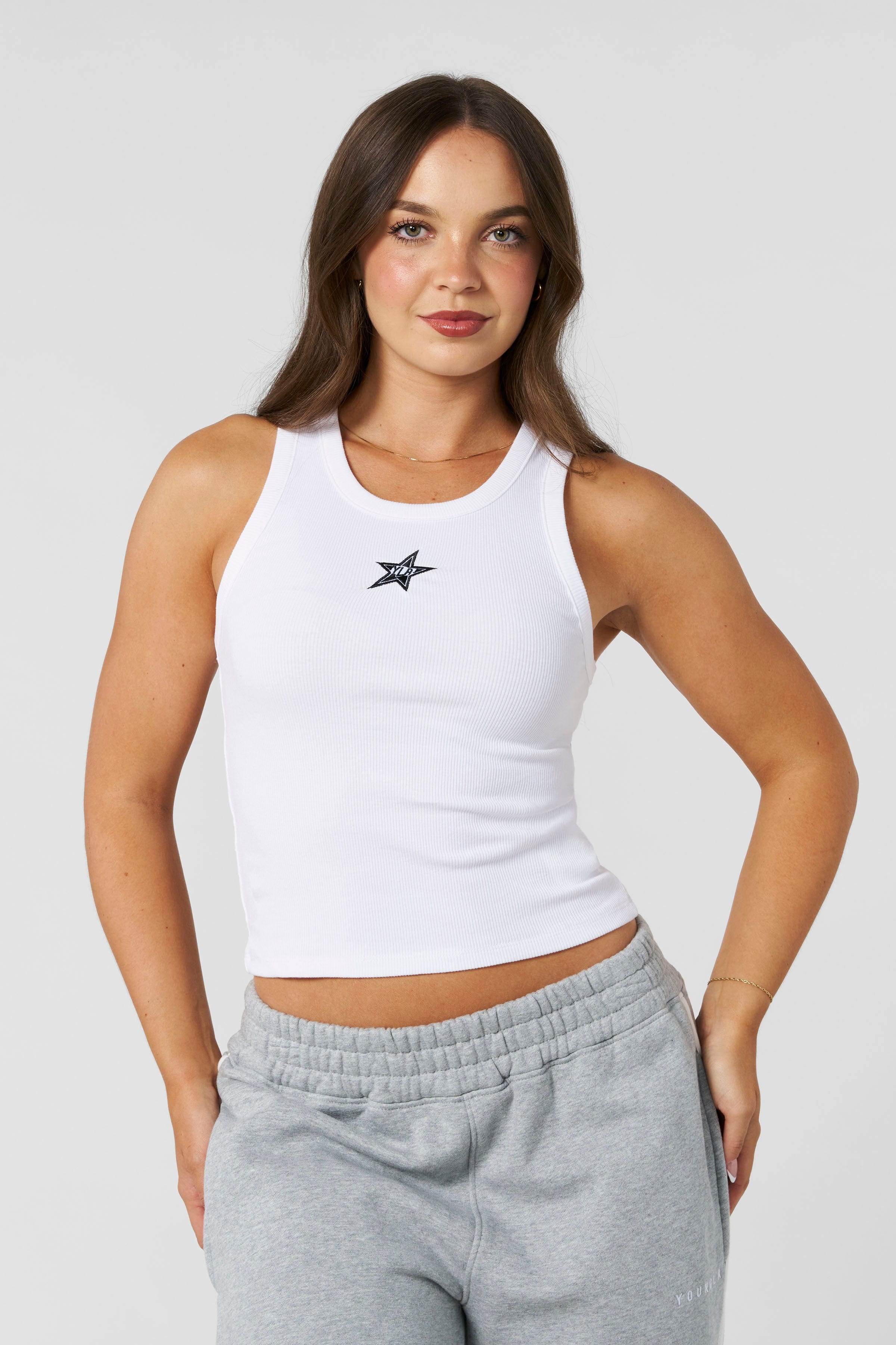 YoungLA W485 - Streak Tank top White
