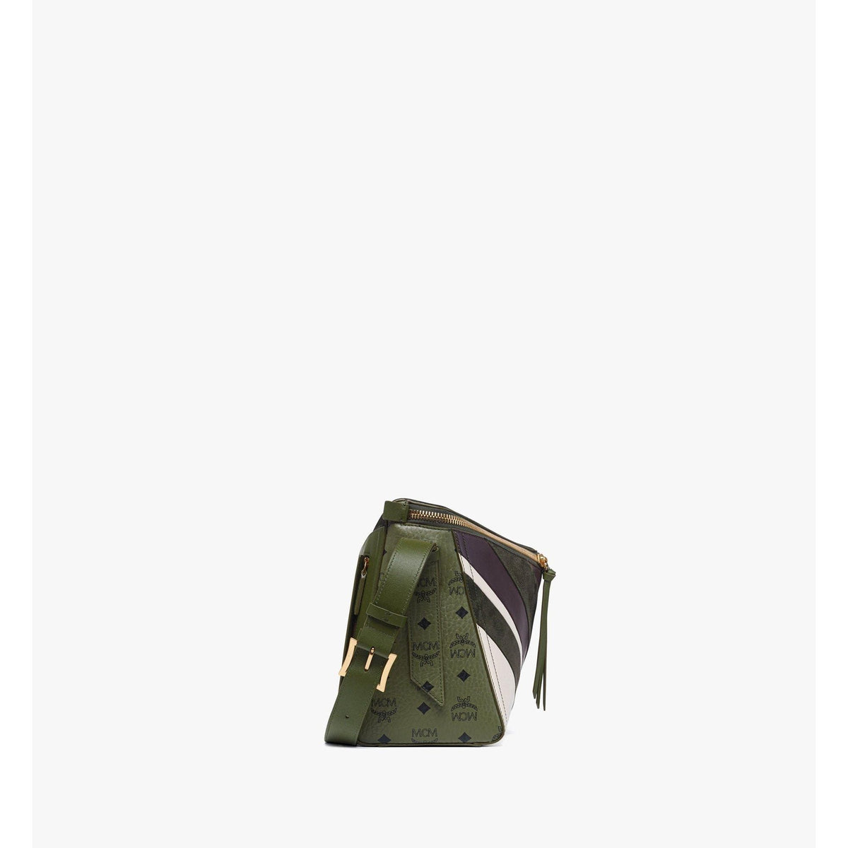 MCM Diamant 3D Shoulder Bag in Mega Herringbone Suede