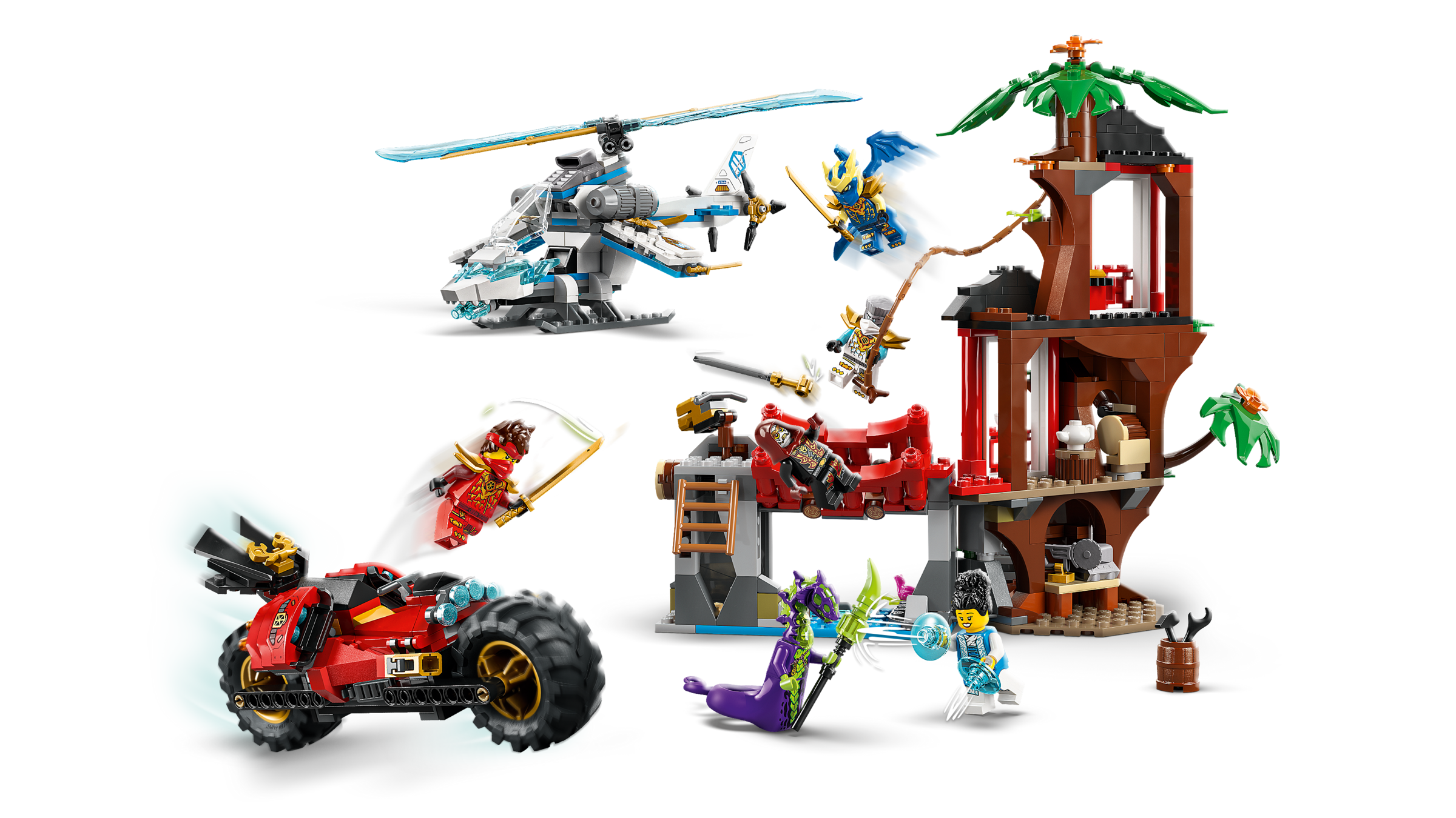Lego Ninja Vehicle Tree House Battle