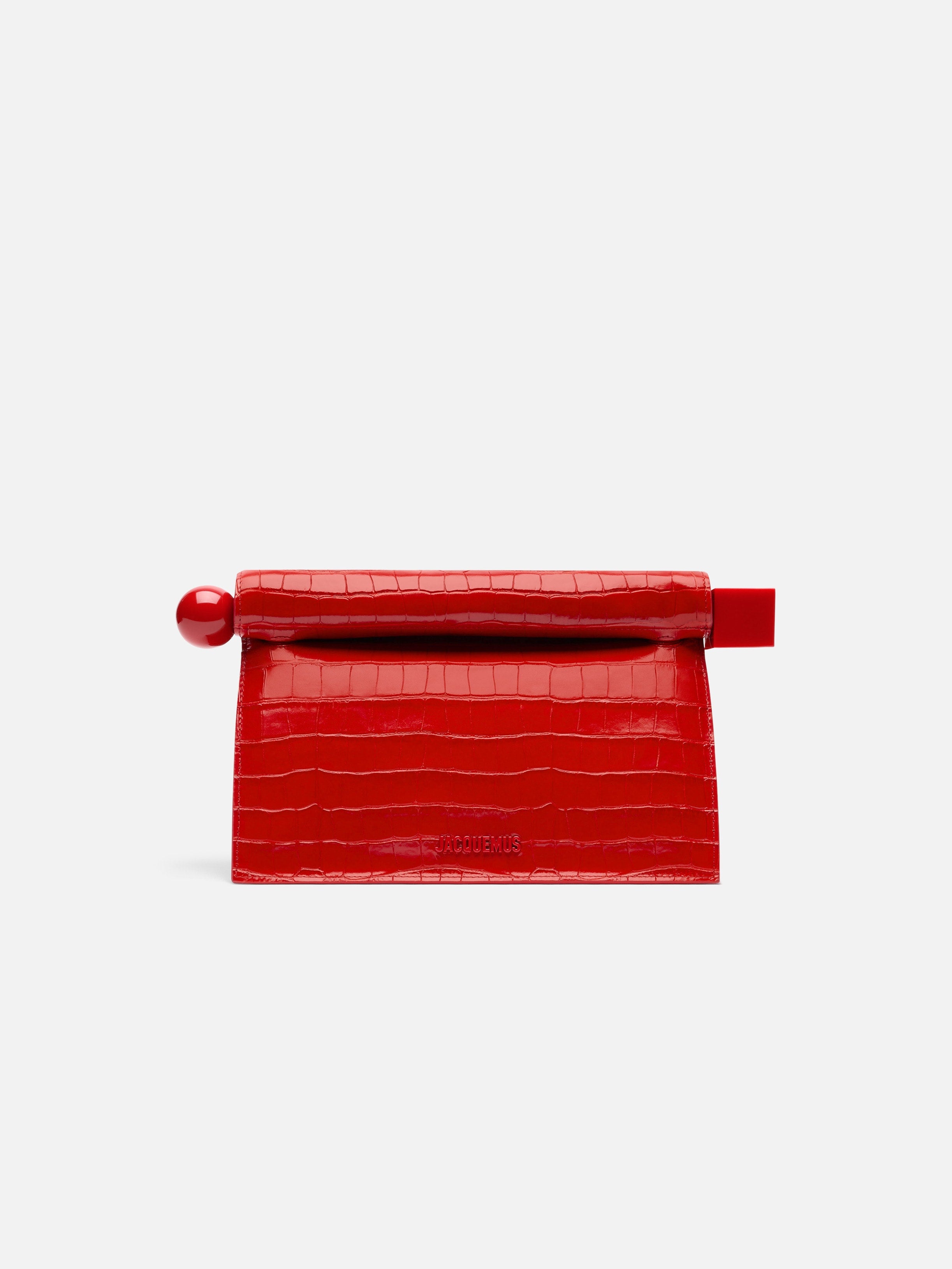 Jacquemus The Rond CarreClutch Take-Out Clutch Red
