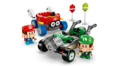 Lego Mario Kart  Baby Mario vs Baby Luigi