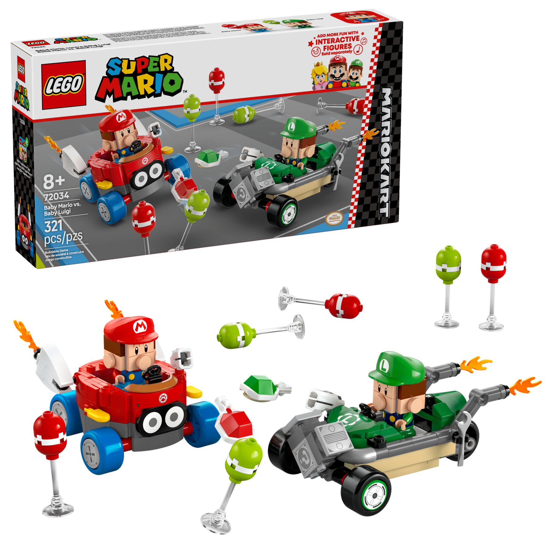Lego Mario Kart  Baby Mario vs Baby Luigi