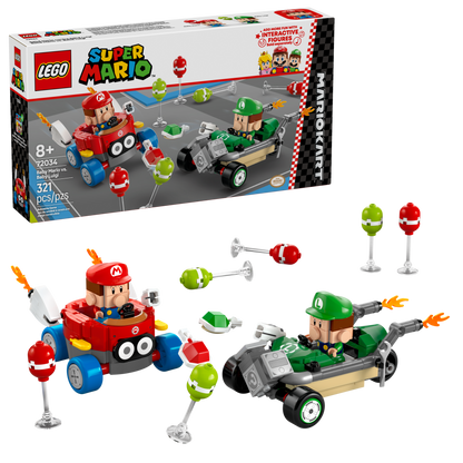 Lego Mario Kart  Baby Mario vs Baby Luigi