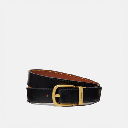 Coach Harness Buckle Reversible Belt, 25 Mm Brass Black 1941 Saddle
